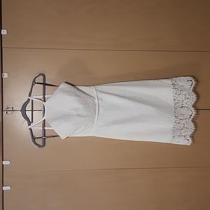 White lace short dress, joyful collection, silver zipper, cocktail wedding,